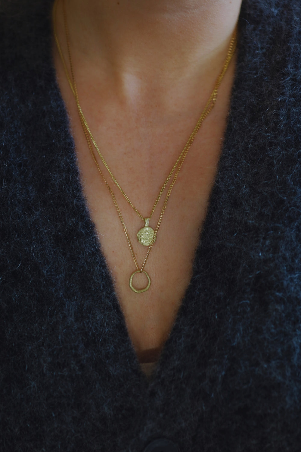 Echtgold Halskette "Saxum" aus 585er Au