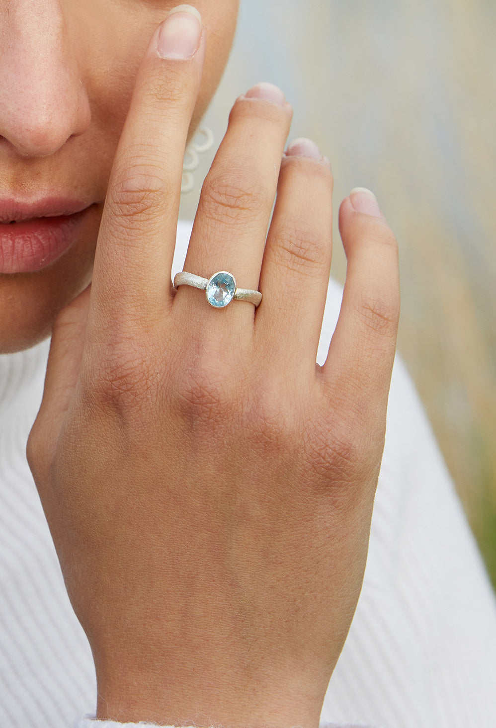 Topas Ring s hellblau