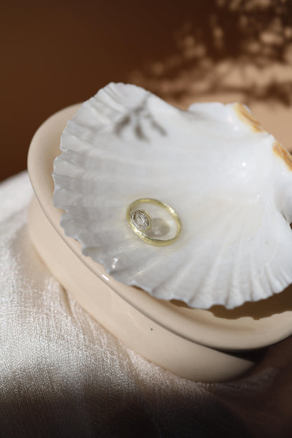 585er Echtgold Ring mit Bergkristall