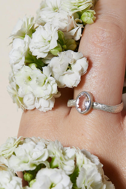 Bergkristall hochkant Ring 6x8mm