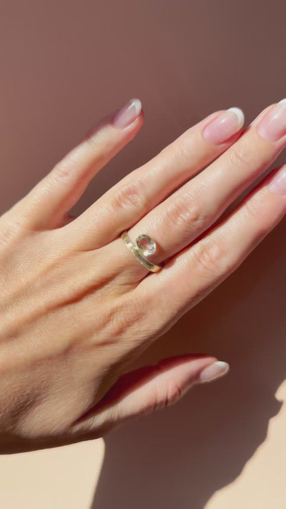 585er Echtgold Ring mit Bergkristall
